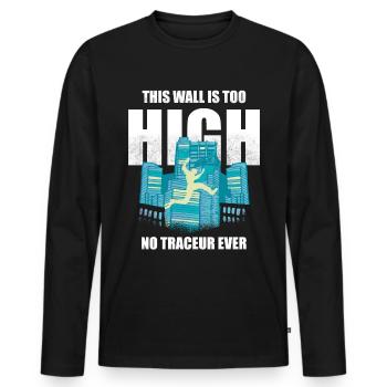 Parkour Design pour Freerunner | Freerunning - T-shirt manches longues Premium bio Homme - noir - Devant - Nico (187cm)