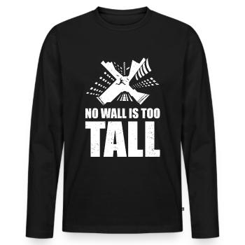 Parkour Design pour Freerunner | Freerunning - T-shirt manches longues Premium bio Homme - noir - Devant - Nico (187cm)