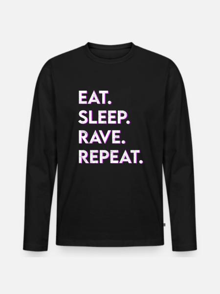eat sleep rave repeat - Men's Premium Organic Long Sleeve Shirt - black