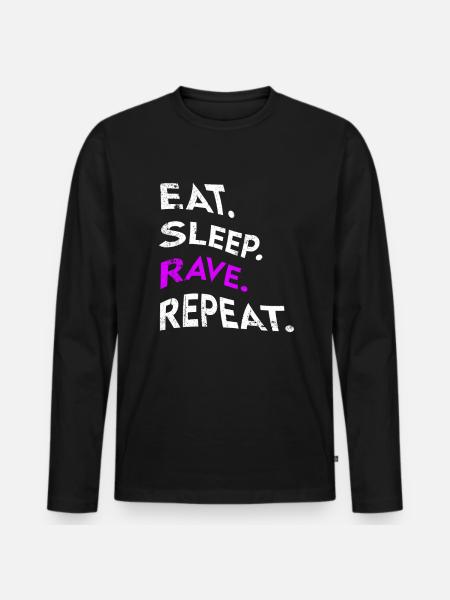 eat sleep rave repeat - Men's Premium Organic Long Sleeve Shirt - black
