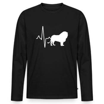 Leo Heartbeat - T-shirt manches longues Premium bio Homme - noir - Devant - Nico (187cm)