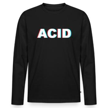 Techno Acide - T-shirt manches longues Premium bio Homme - noir - Devant - Nico (187cm)