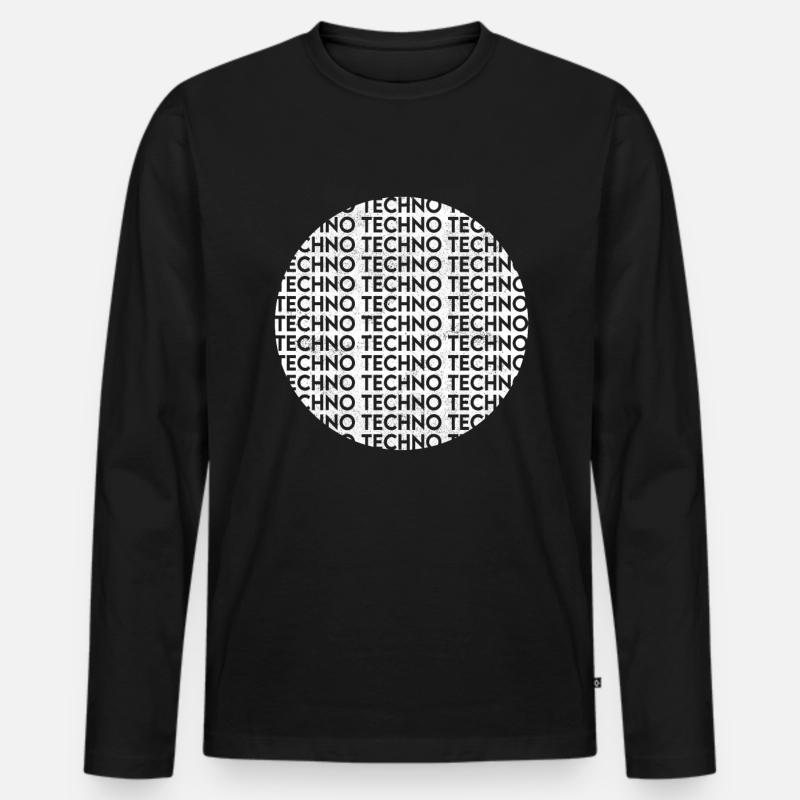 Techno - Männer Premium Bio Langarmshirt - Schwarz