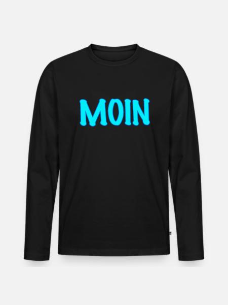 Moin - Männer Premium Bio Langarmshirt - Schwarz