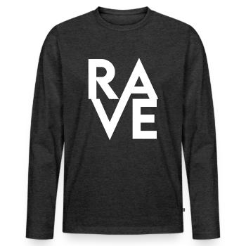 Rave Raver - Men's Premium Organic Long Sleeve Shirt - heather anthracite - Front - Nico (187cm)