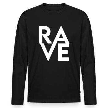 Rave Raver - Men's Premium Organic Long Sleeve Shirt - black - Front - Nico (187cm)