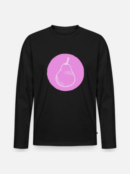 Pear - Men's Premium Organic Long Sleeve Shirt - black