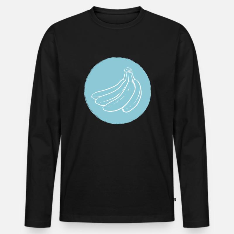 Banane - Männer Premium Bio Langarmshirt - Schwarz