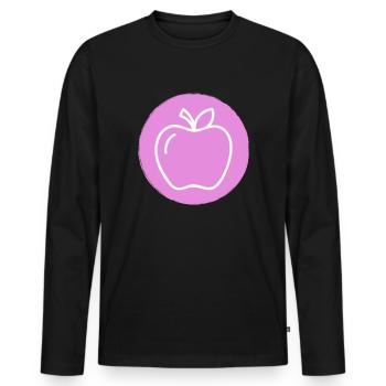 Apfel - Männer Premium Bio Langarmshirt - Schwarz - Vorne - Nico (187cm)