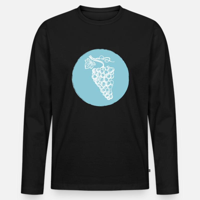 Traube - Männer Premium Bio Langarmshirt - Schwarz