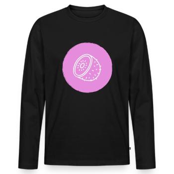 Kiwi - Men's Premium Organic Long Sleeve Shirt - black - Front - Nico (187cm)