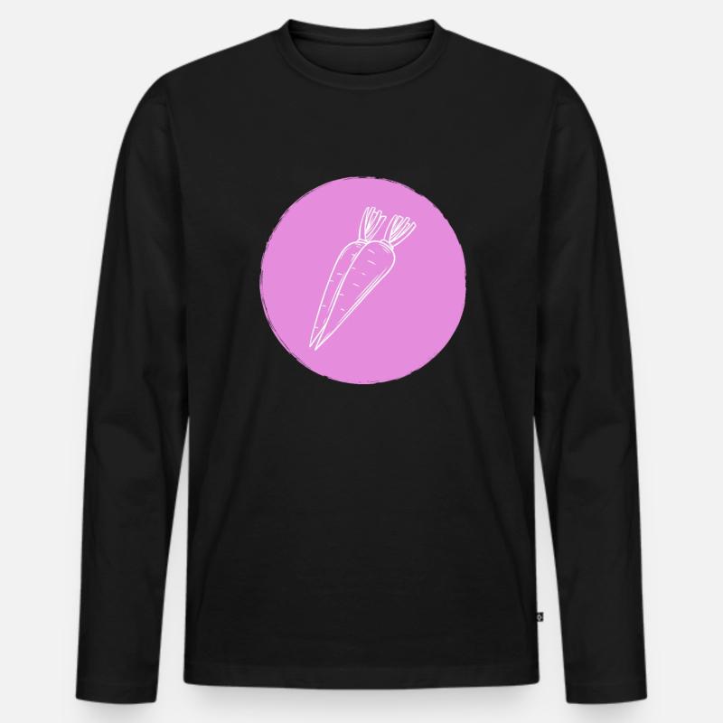 Karotte - Männer Premium Bio Langarmshirt - Schwarz