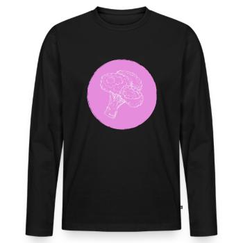 Brocoli - T-shirt manches longues Premium bio Homme - noir - Devant - Nico (187cm)