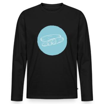 Gurke - Männer Premium Bio Langarmshirt - Schwarz - Vorne - Nico (187cm)