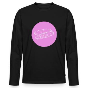 Gurke - Männer Premium Bio Langarmshirt - Schwarz - Vorne - Nico (187cm)