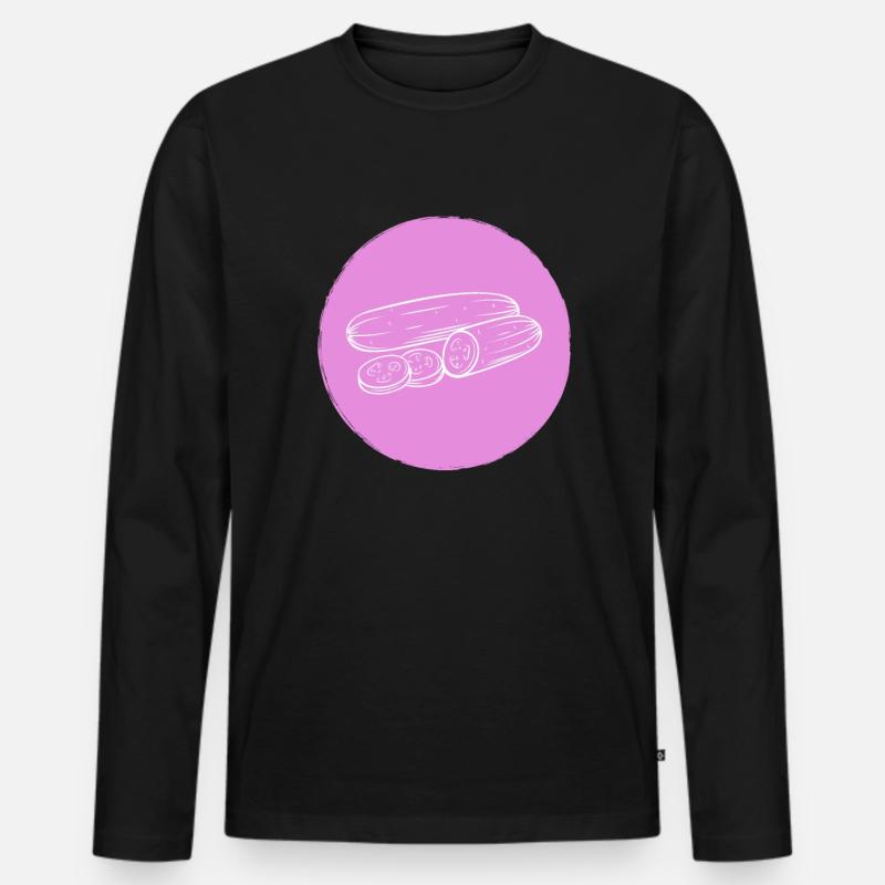 Gurke - Männer Premium Bio Langarmshirt - Schwarz