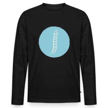 Peas - Men's Premium Organic Long Sleeve Shirt - black - Front - Nico (187cm)