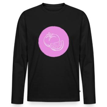 Tomate - Männer Premium Bio Langarmshirt - Schwarz - Vorne - Nico (187cm)