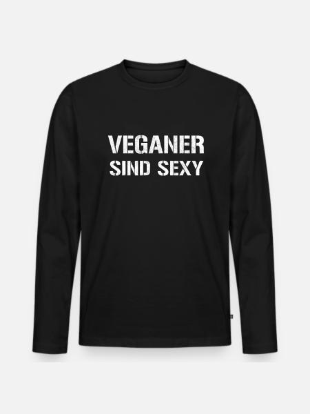 Vegan saying - Men's Premium Organic Long Sleeve Shirt - black