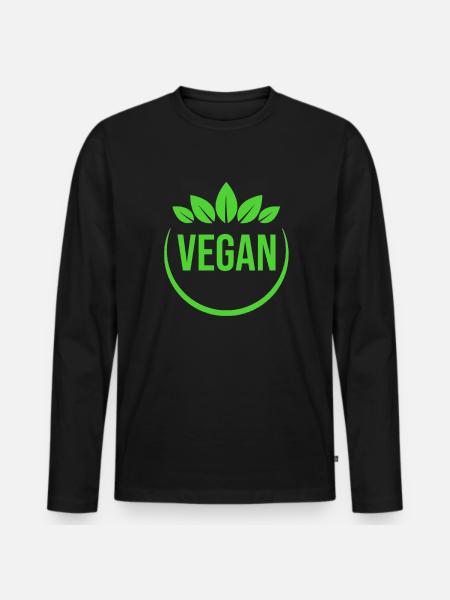 Végétalien - T-shirt manches longues Premium bio Homme - noir