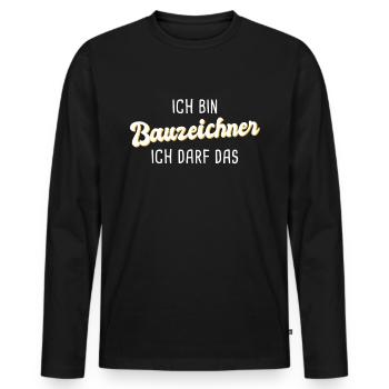 Bauzeichner - Männer Premium Bio Langarmshirt - Schwarz - Vorne - Nico (187cm)