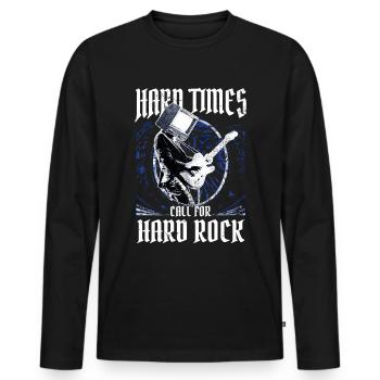 Hard Times Call For Heavy Metal - Männer Premium Bio Langarmshirt - Schwarz - Vorne - Nico (187cm)