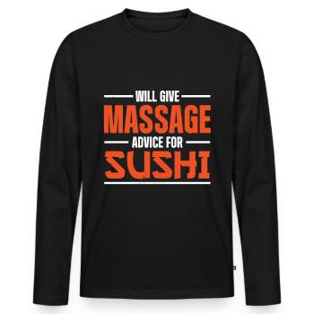 Massage Therapist - Men's Premium Organic Long Sleeve Shirt - black - Front - Nico (187cm)
