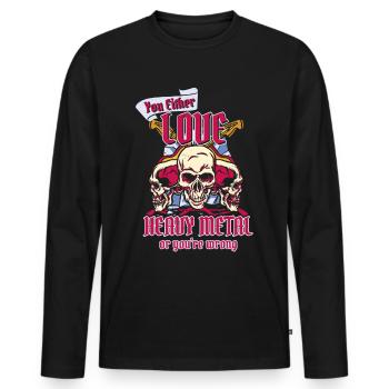 Heavy Metal Music - Men's Premium Organic Long Sleeve Shirt - black - Front - Nico (187cm)