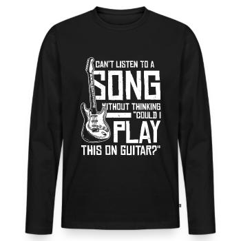 Fan de Heavy Metal & Guitariste - T-shirt manches longues Premium bio Homme - noir - Devant - Nico (187cm)