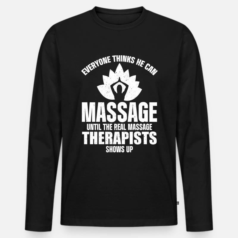 Massage Therapist - Männer Premium Bio Langarmshirt - Schwarz
