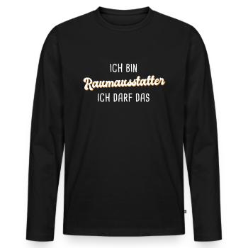 Raumausstatter - Männer Premium Bio Langarmshirt - Schwarz - Vorne - Nico (187cm)