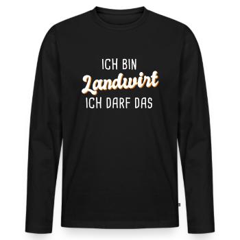 Landwirt - Männer Premium Bio Langarmshirt - Schwarz - Vorne - Nico (187cm)