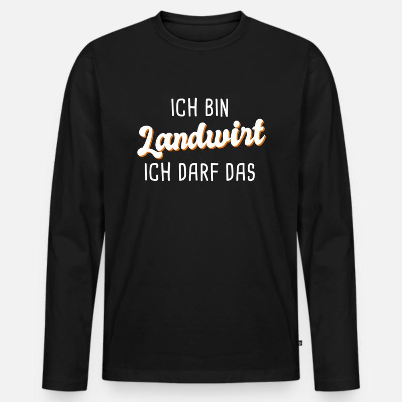 Landwirt - Männer Premium Bio Langarmshirt - Schwarz