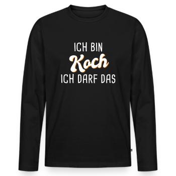 Koch - Männer Premium Bio Langarmshirt - Schwarz - Vorne - Nico (187cm)