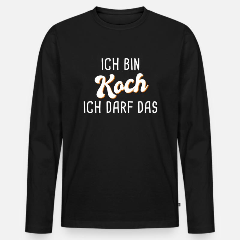 Koch - Männer Premium Bio Langarmshirt - Schwarz