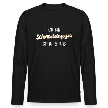 Schornsteinfeger - Männer Premium Bio Langarmshirt - Schwarz - Vorne - Nico (187cm)