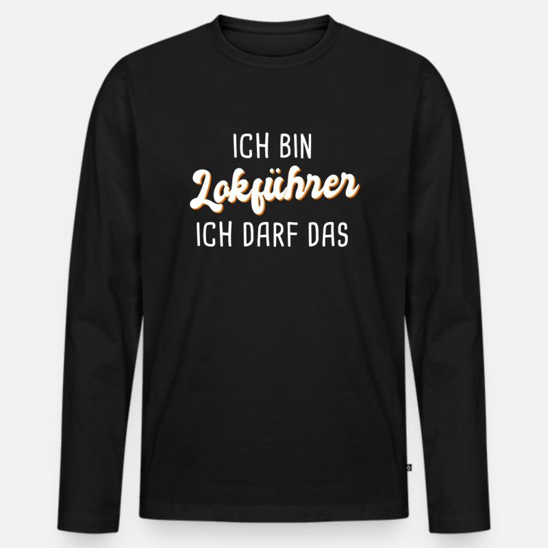 Lokführer - Männer Premium Bio Langarmshirt - Schwarz