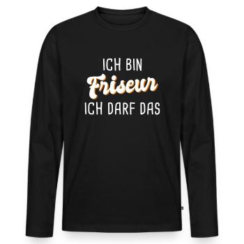 Friseur - Männer Premium Bio Langarmshirt - Schwarz - Vorne - Nico (187cm)