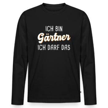Gärtner - Männer Premium Bio Langarmshirt - Schwarz - Vorne - Nico (187cm)