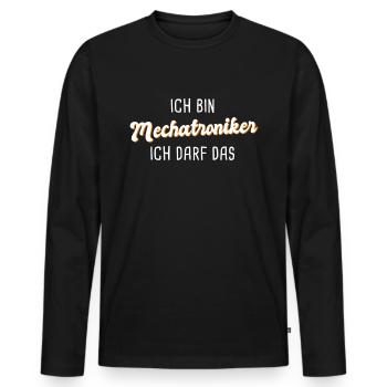 Mechatroniker - Männer Premium Bio Langarmshirt - Schwarz - Vorne - Nico (187cm)