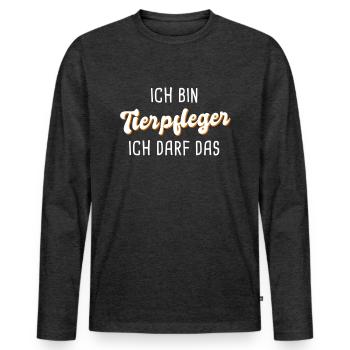 Tierpfleger - Männer Premium Bio Langarmshirt - Anthrazit meliert - Vorne - Nico (187cm)