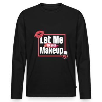 Makeup Artist - Let Me Fix Your Makeup - Men's Premium Organic Long Sleeve Shirt - black - Front - Nico (187cm)