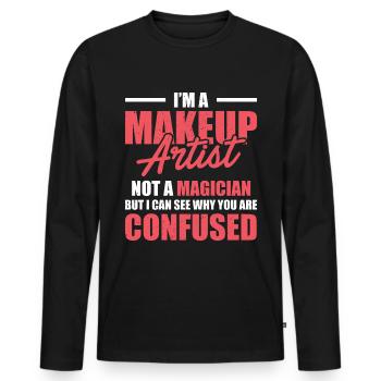 Funny Makeup Artist - Men's Premium Organic Long Sleeve Shirt - black - Front - Nico (187cm)
