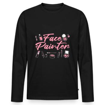 Makeup Artist - Face Painter - Männer Premium Bio Langarmshirt - Schwarz - Vorne - Nico (187cm)