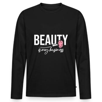 Beauty Is My Business - Makeup Artist - Männer Premium Bio Langarmshirt - Schwarz - Vorne - Nico (187cm)