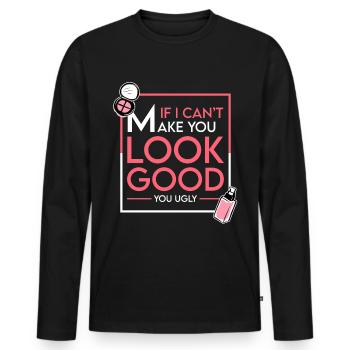 Funny Makeup Artist - Men's Premium Organic Long Sleeve Shirt - black - Front - Nico (187cm)