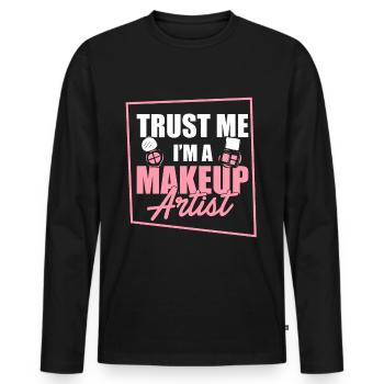 Trust Me I'm A Makeup Artist - Männer Premium Bio Langarmshirt - Schwarz - Vorne - Nico (187cm)
