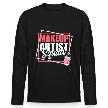 Makeup Artist Squad - Men's Premium Organic Long Sleeve Shirt - black - Front - Nico (187cm)