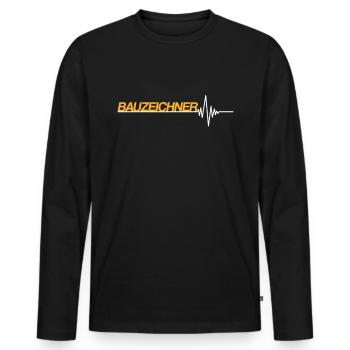 Bauzeichner - Männer Premium Bio Langarmshirt - Schwarz - Vorne - Nico (187cm)