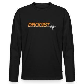 Drogist - Männer Premium Bio Langarmshirt - Schwarz - Vorne - Nico (187cm)